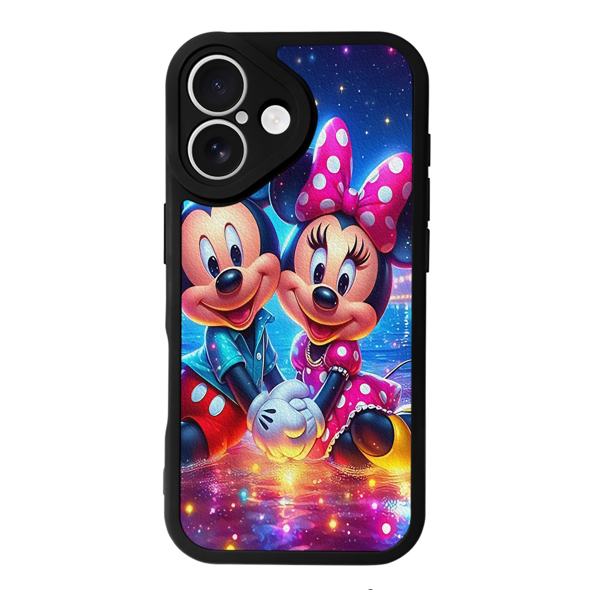 （画像用） ミッキーマウス Mickey Mouse 【iPhone 16シリーズ対応】シリコンスマホケース（レザー調） 材質：シリコン